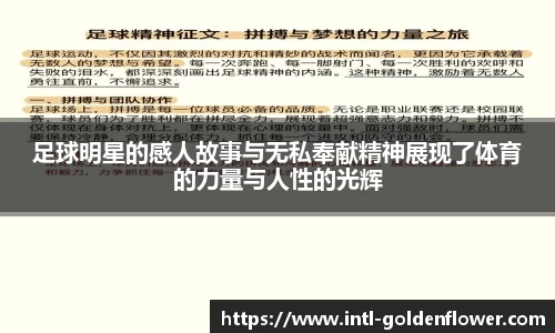 足球明星的感人故事与无私奉献精神展现了体育的力量与人性的光辉